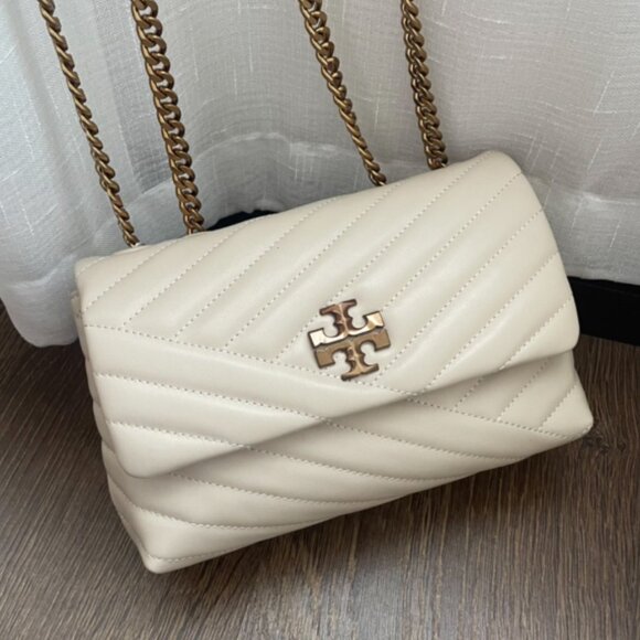 Tory Burch Kira Chevron Leather Wallet-On-Chain Bag - Picture 2 of 9